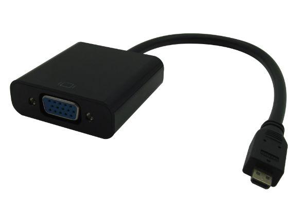 Microconnect HDMIDVGAB cavo e adattatore video 025 m HDMI tipo D Micro VGA D-Sub Nero (HDMI Micro - VGA adapter M-F - HDMI Micr