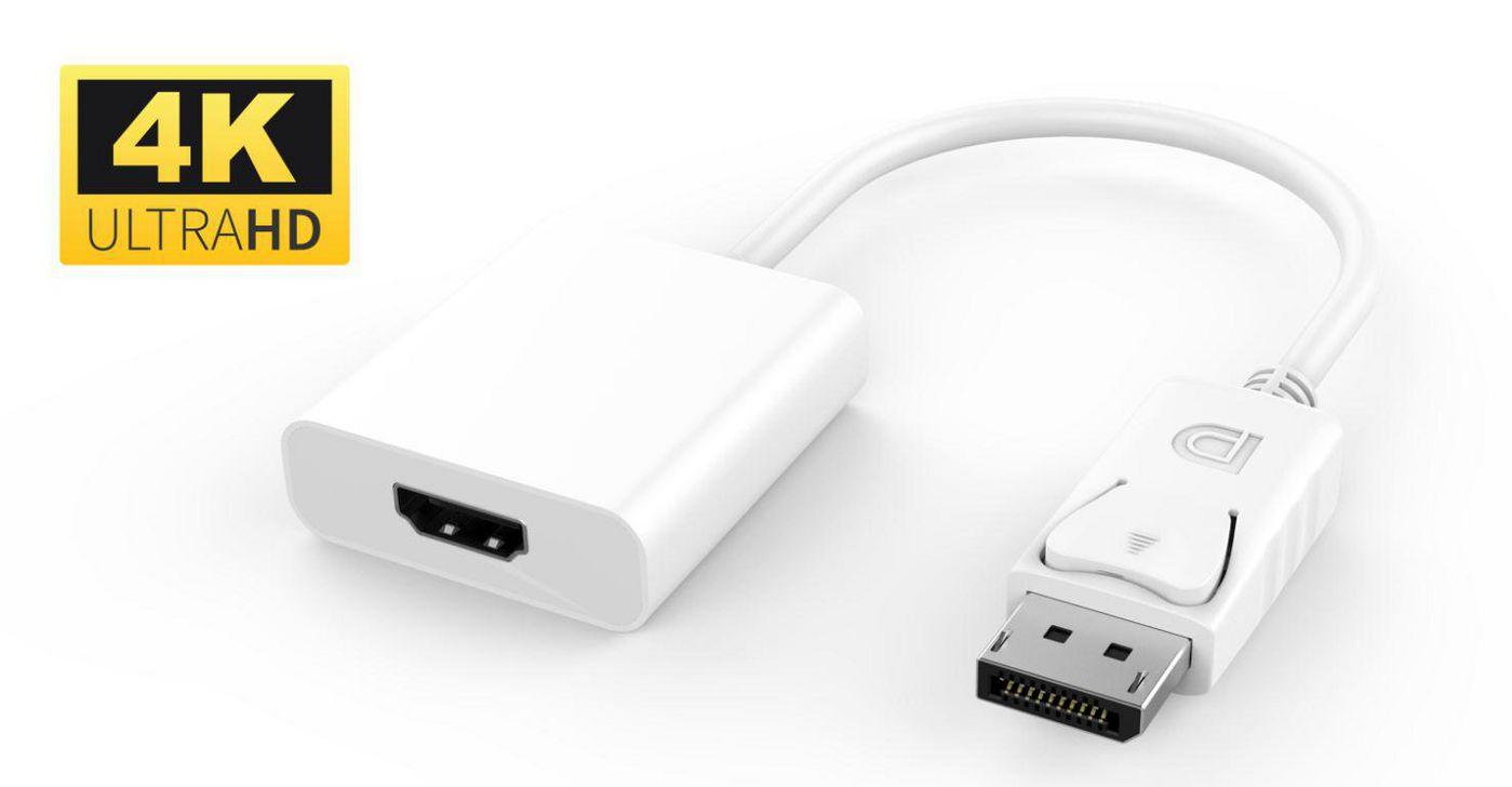 Microconnect DPHDMI3W cavo e adattatore video 015 m DisplayPort HDMI Bianco (Active Displayport Adapter 1.2 - DP male to HDMI f