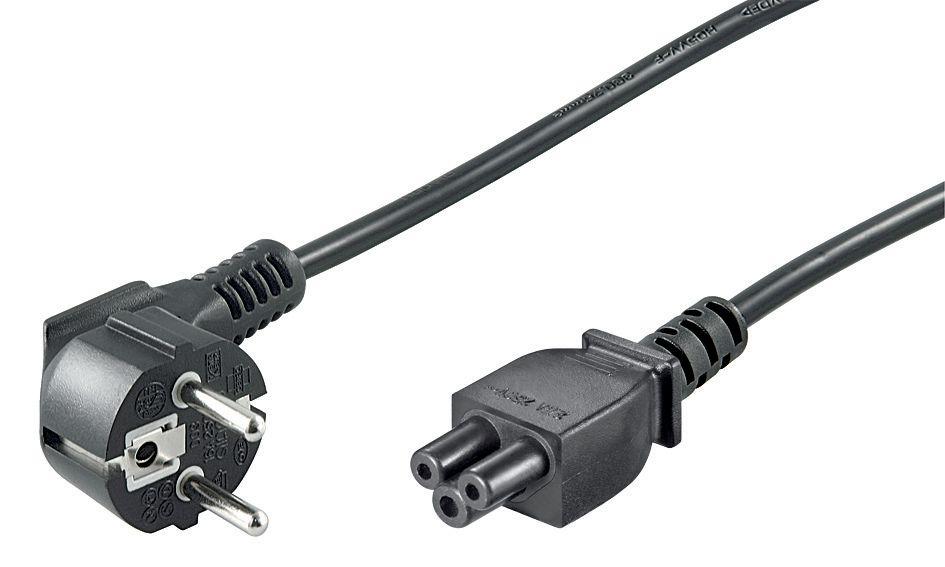 Microconnect 10m CEE 7/7-C5 Nero CEE7/7 Accoppiatore C5 (Power Cord CEE 7/7 - C5 10m - Angled Schuko Black - H05VV-F3x1.0 / 1.5