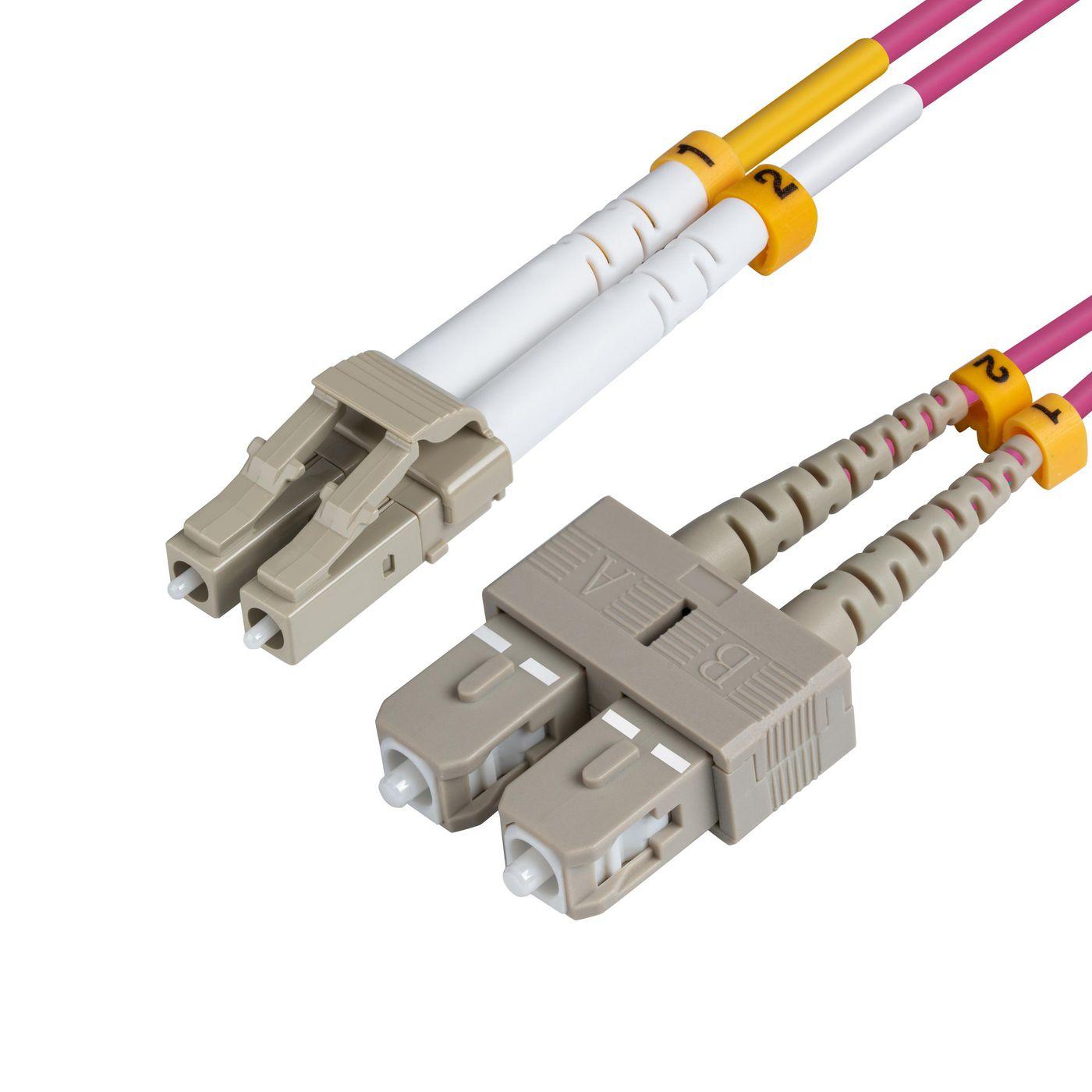Microconnect FIB422010P cavo a fibre ottiche 10 m LC SC OM4 Viola (LC/UPC-SC/UPC 10m OM4 - MM Duplex LSZH, OD: 2mm, - 0.3dB Eri