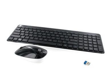 HP 802450-111 tastiera Mouse incluso RF Wireless Svizzere Nero Bianco