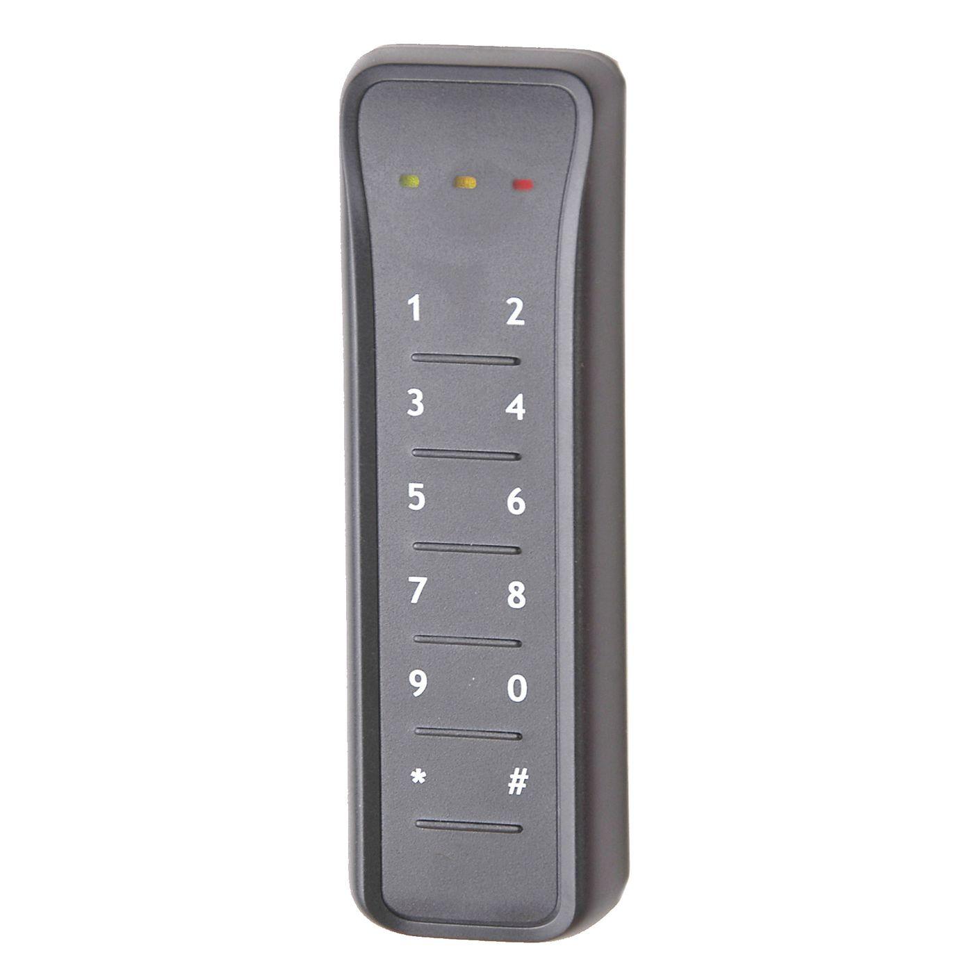 Secure Mifare DesFire EV1/EV2 - card reader with PIN output - and RTE input in slim design - Warranty 2M