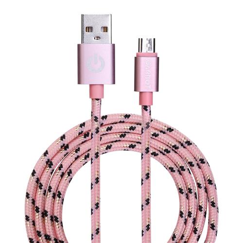 Garbot C-05-10196 cavo USB 1 m USB A Micro-USB B Rosa (Grab&Go 1m Braided Micro-USB - Cable Pink - Warranty 12M)