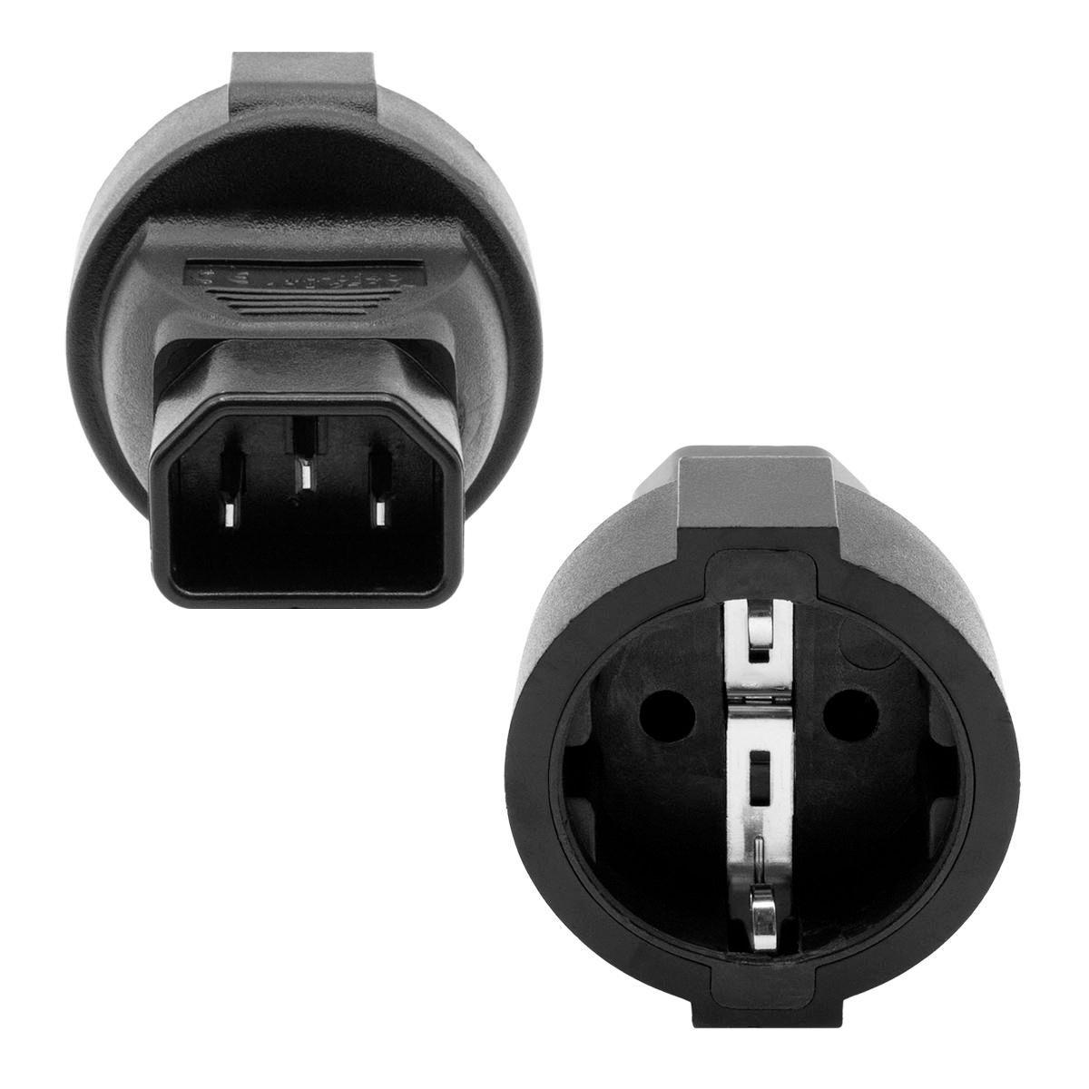 ProXtend PC-C14FF-000 adattatore per presa di corrente C14 Tipo F Nero (Power Adapter C14 to Schuko - Female Black - Warranty 3