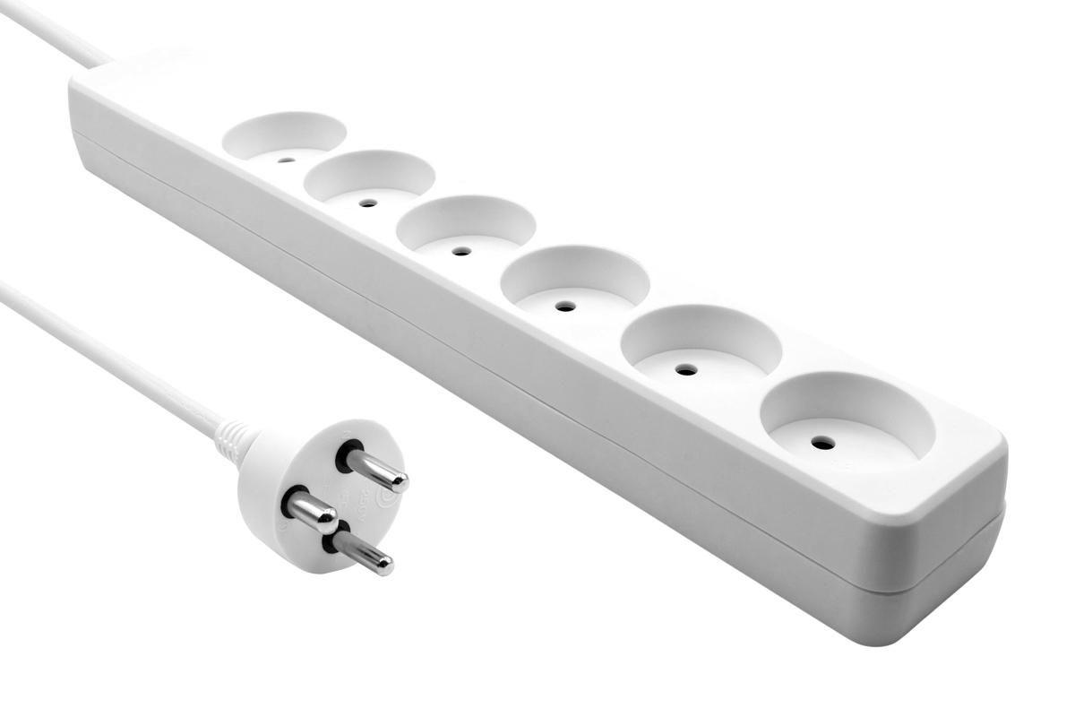Danish Power Strip 6-way 1M - White - Warranty 360M