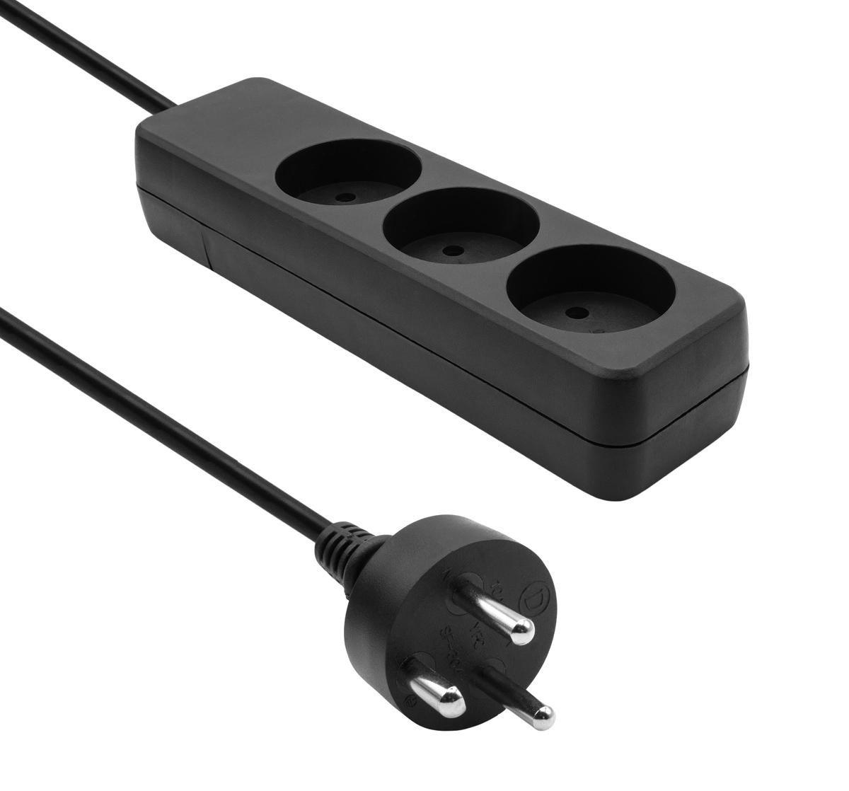 Danish Power Strip 3-way 15M - Black - Warranty 360M