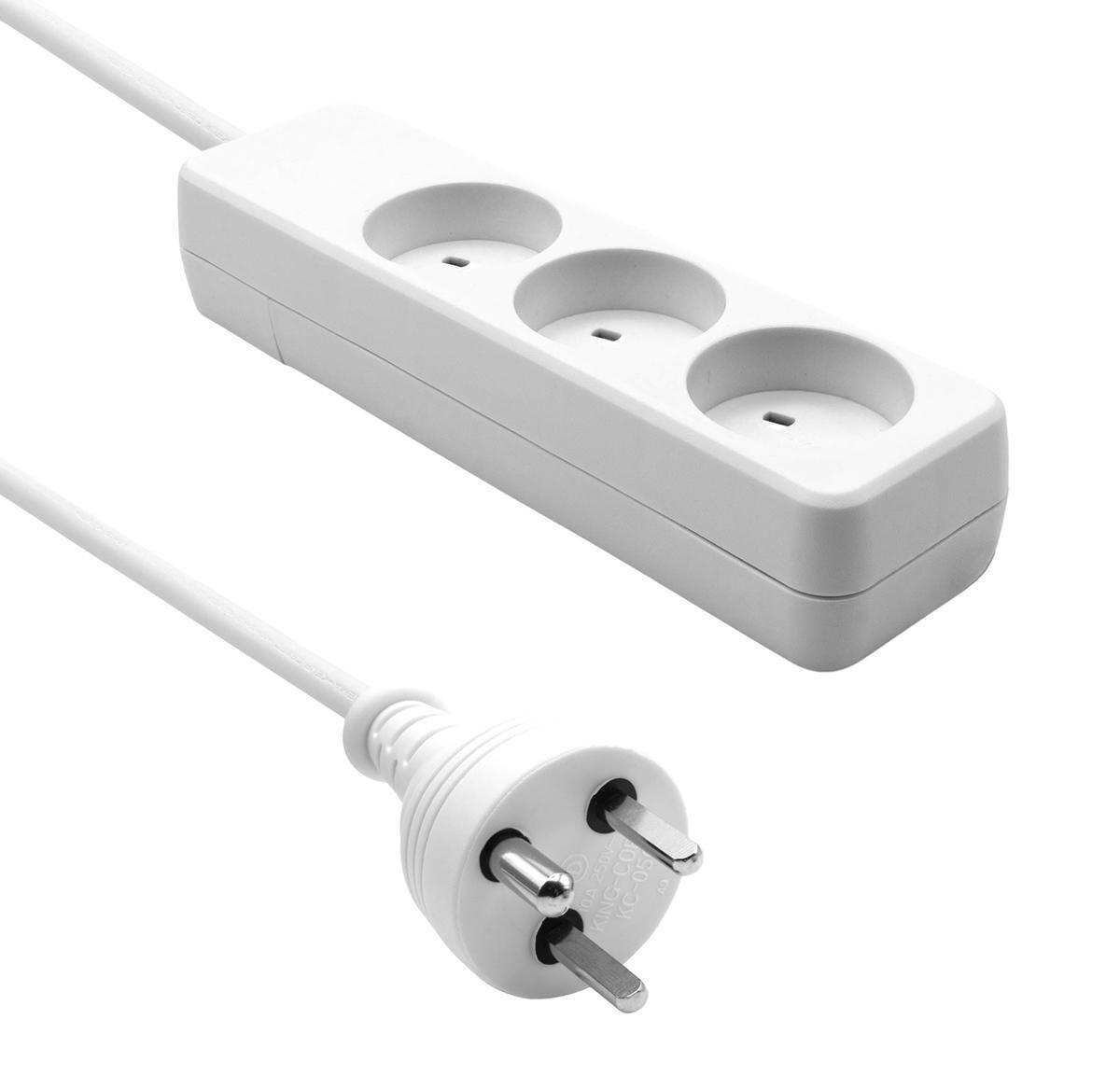 Danish IT Power Strip 3-way - 3M White - Warranty 360M