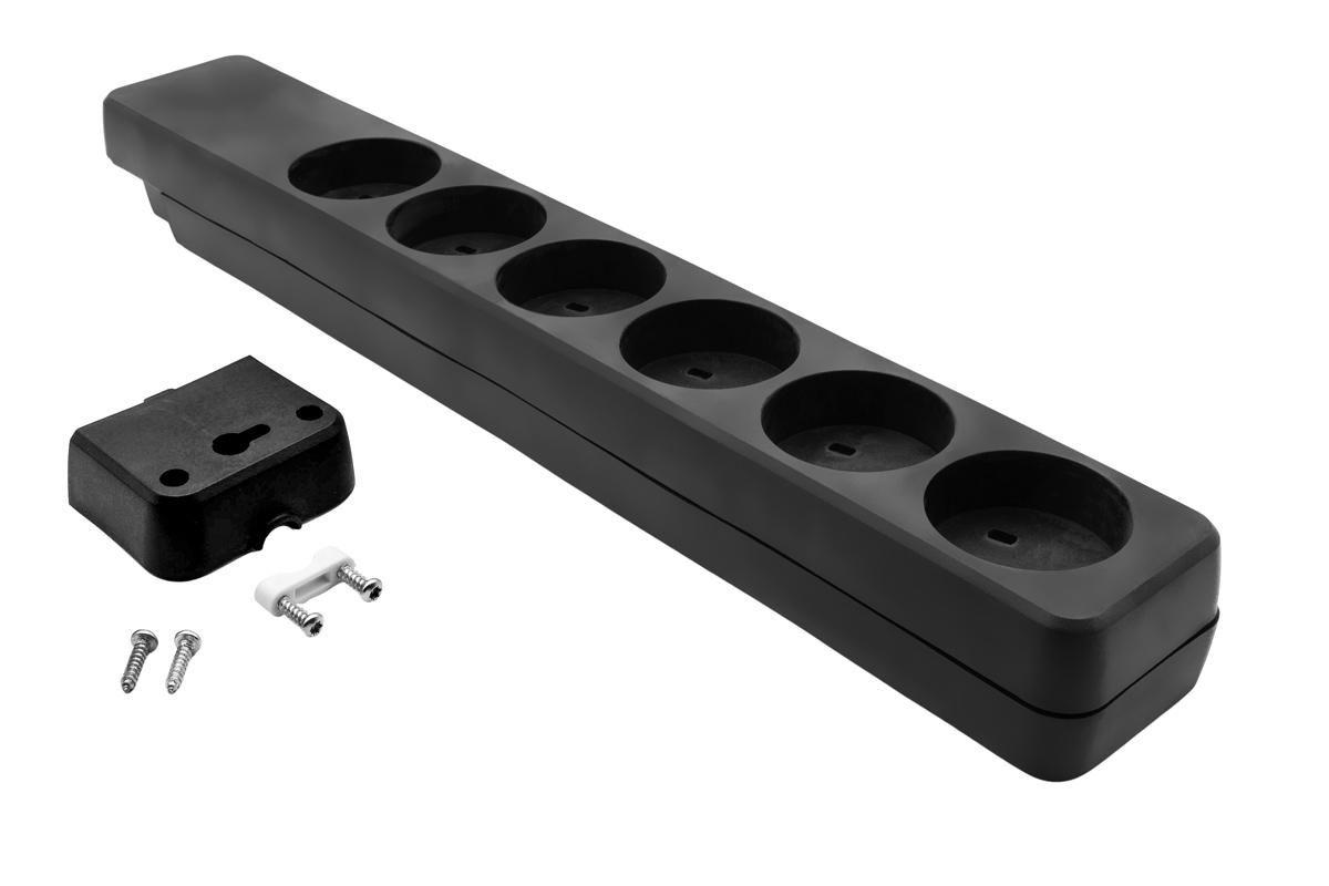 Danish IT Power Strip 6-way - Black - Warranty 360M
