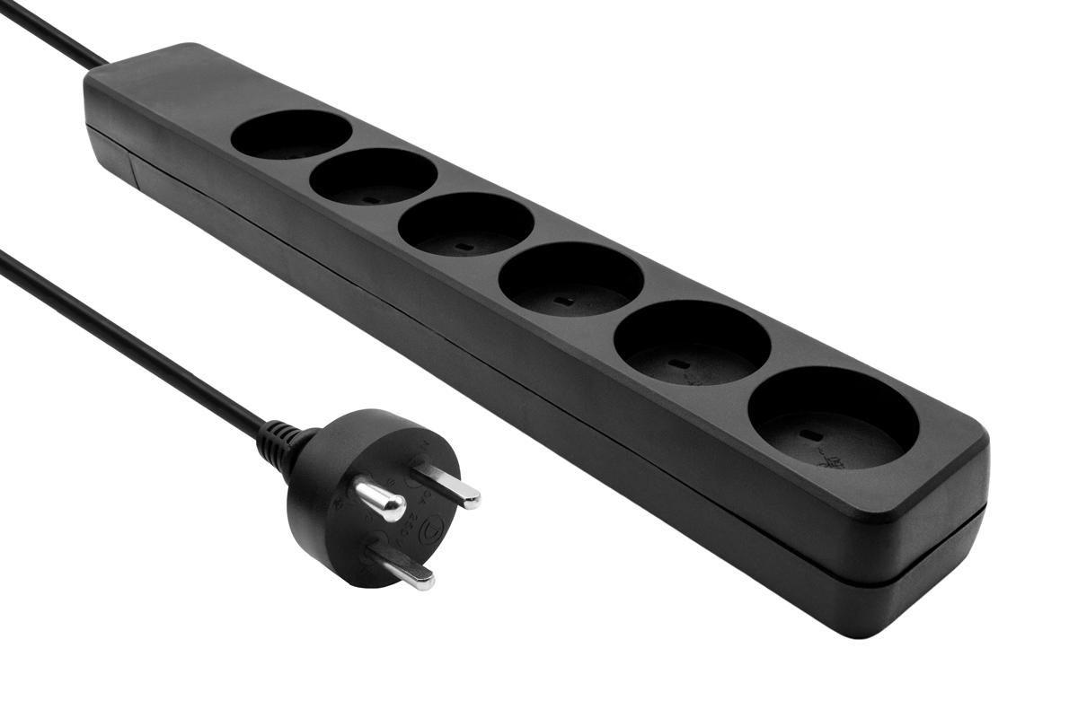Danish IT Power Strip 6-way - 5M Black - Warranty 360M