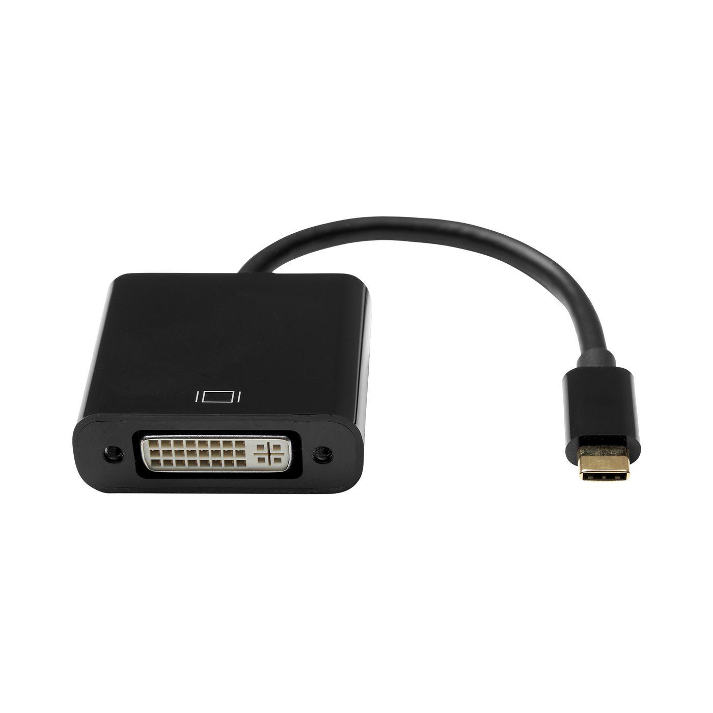 USB-C M to DVI-I 245 F - Adapter Black 10CM - Warranty 360M