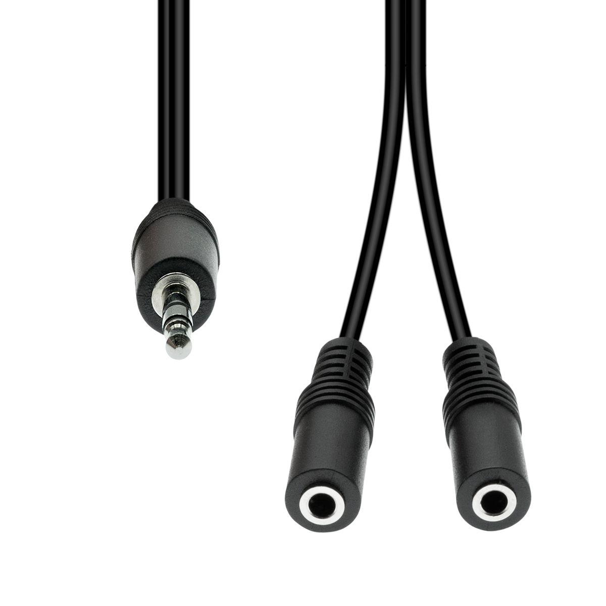 3-Pin to 2x 2-Pin Cable M-F - Black 20cm - Warranty 360M