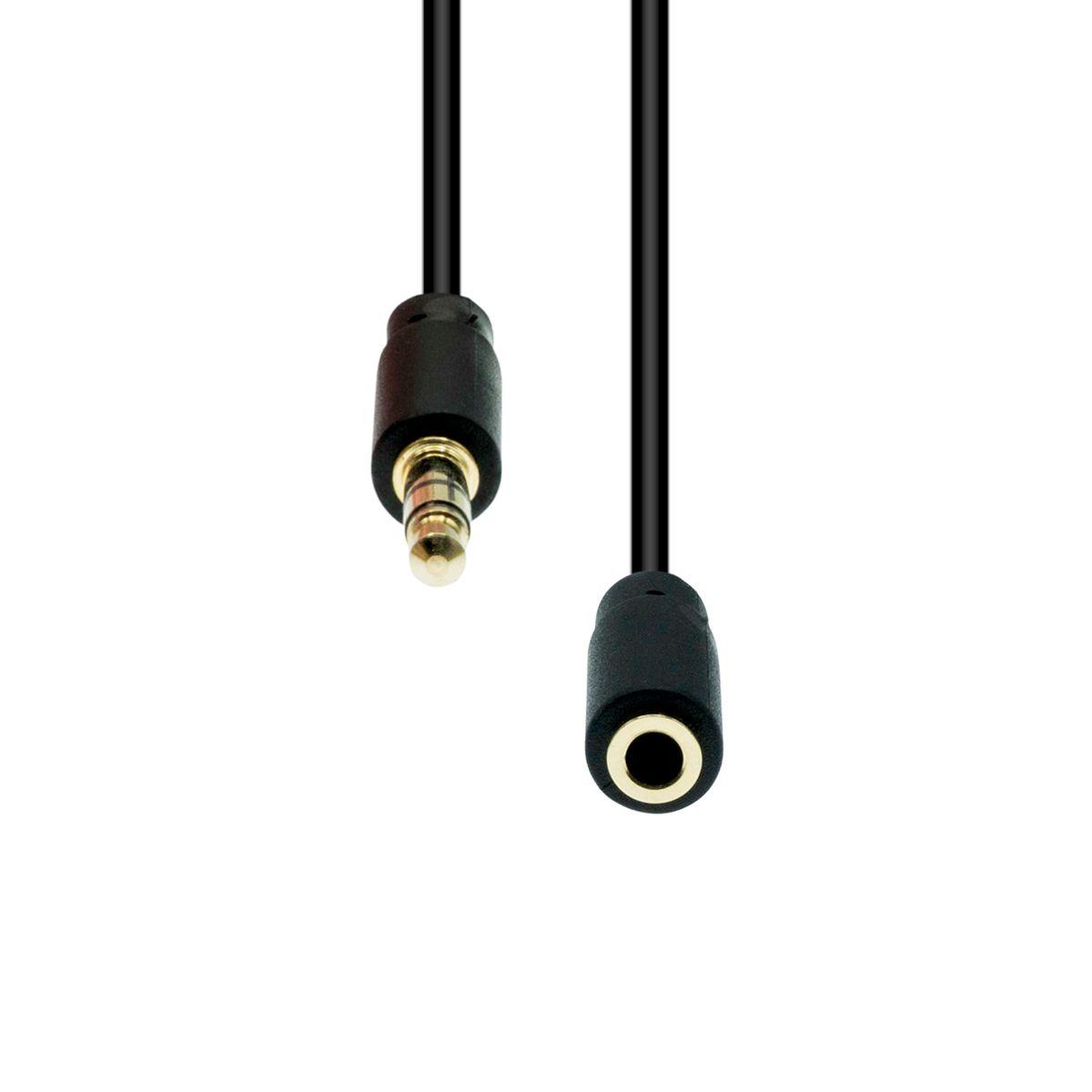 3-Pin Slim Extension Cable - Black 0.5M - Warranty 360M
