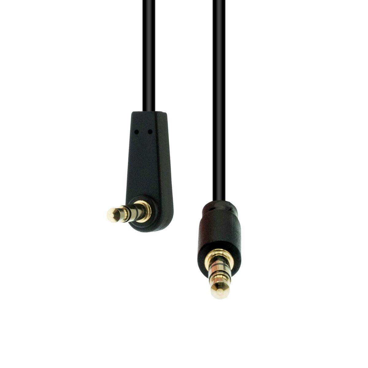 3-Pin Angled Slim Cable M-M - Black 1M - Warranty 360M