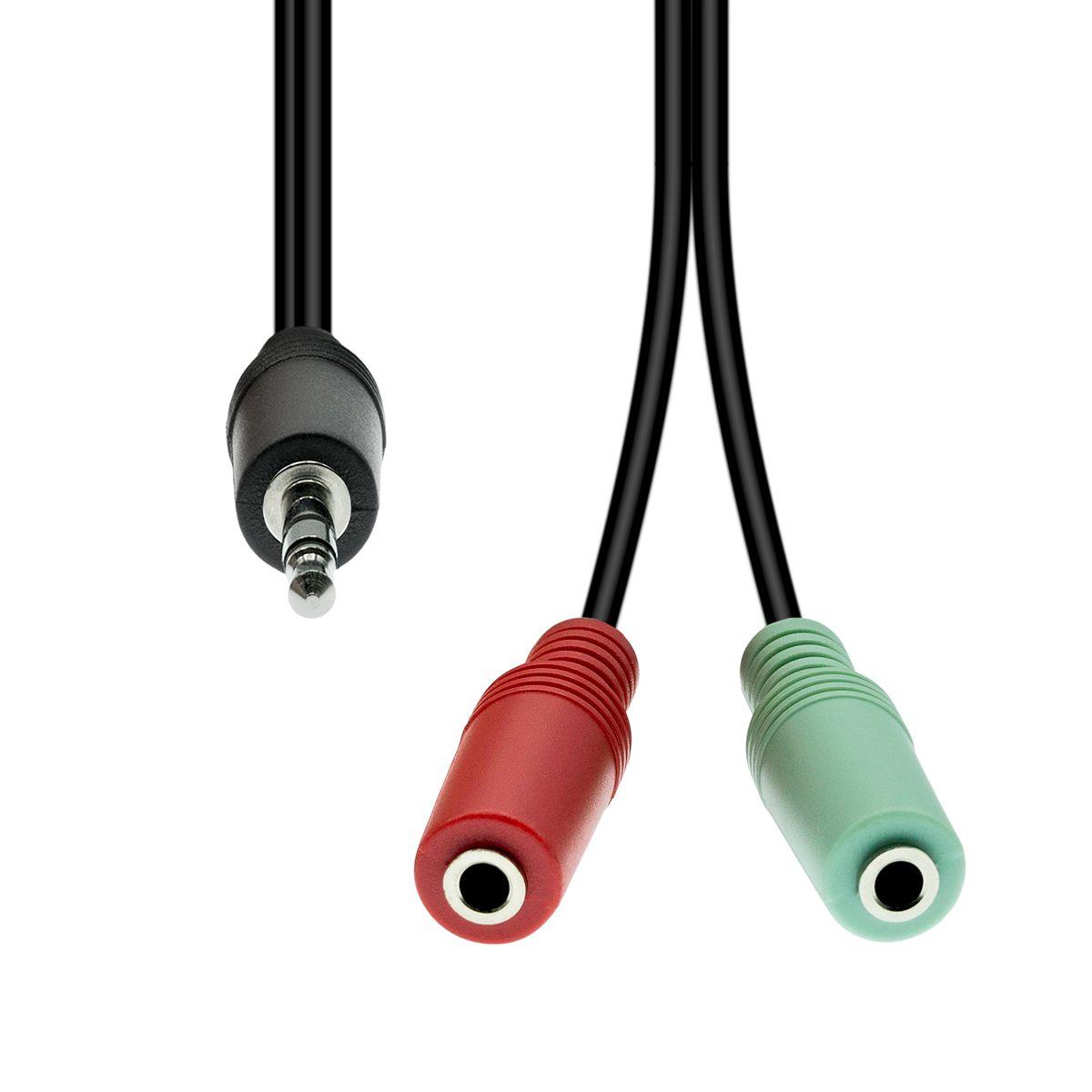 4-Pin to 2x 3-Pin Cable M-F - Black 30cm - Warranty 360M