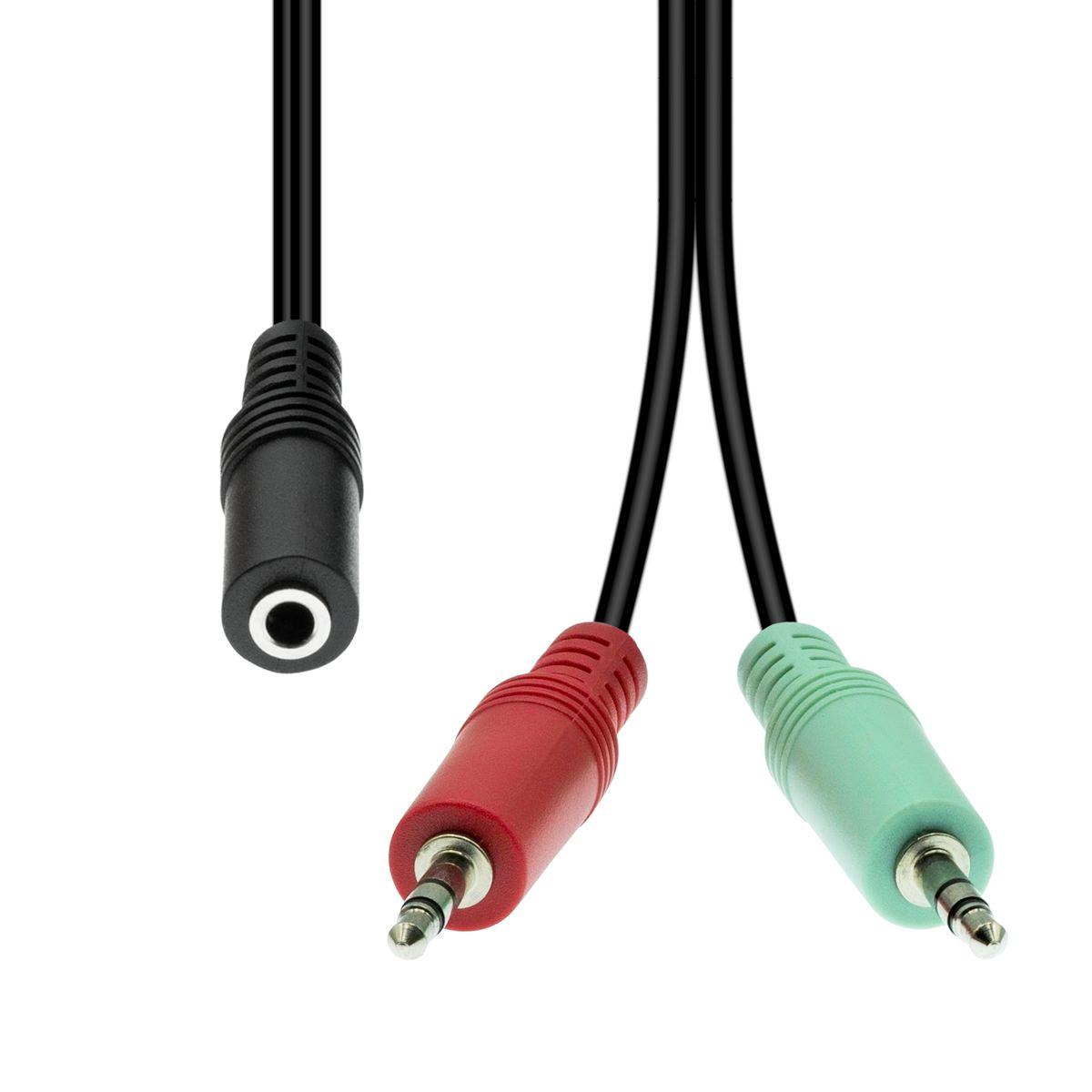 4-Pin to 2x 3-Pin Cable F-M - Black 40cm - Warranty 360M