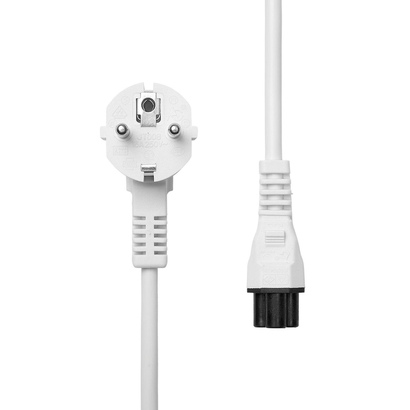 ProXtend Power Cord Schuko Angled to C5 1M White Bianco Spina di alimentazione di tipo F Accoppiatore C5 (Power Cord Schuko Ang