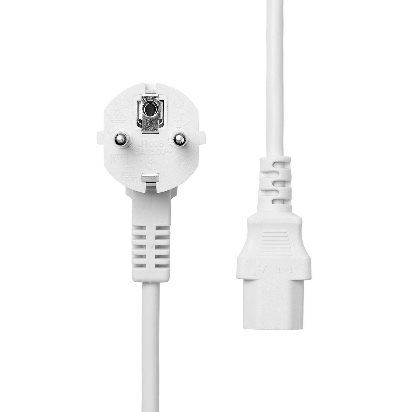 ProXtend Power Cord Schuko Angled to C13 2M White Bianco Spina di alimentazione di tipo F Accoppiatore C13 (Power Cord Schuko A