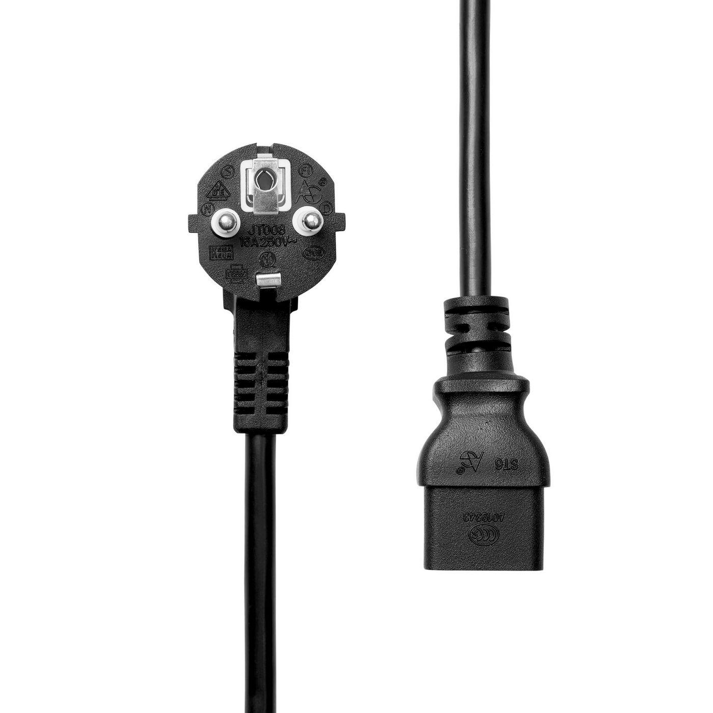 ProXtend PC-FAC19-001 cavo di alimentazione Nero 1 m Spina di alimentazione di tipo F Accoppiatore C19 (Power Cord Schuko Angle