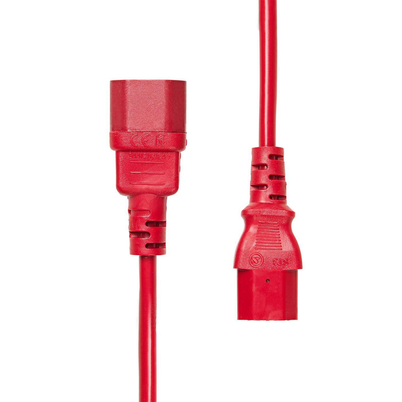 Power Extension C13 to C14 - 0.75M Red - Warranty 360M