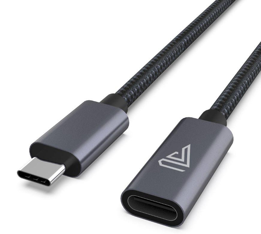USB-C Extension 20V 5A - BRAIDED Black 1M - Warranty 360M