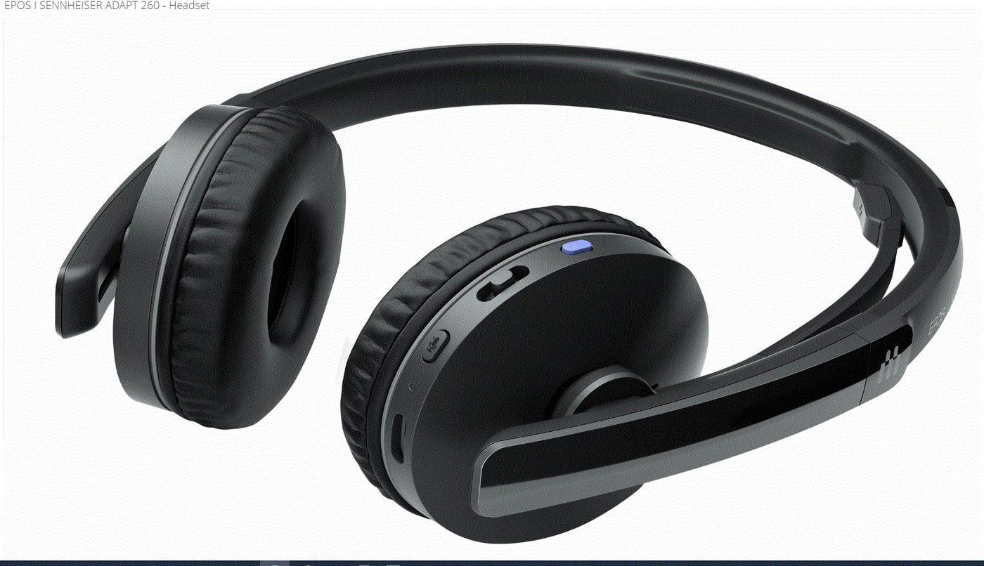 EPOS ADAPT 260 Auricolare Wireless A Padiglione Ufficio USB tipo-C Bluetooth Nero