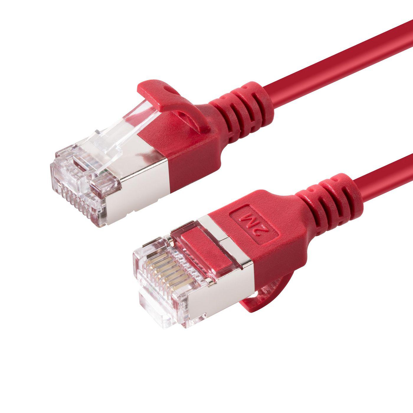 Microconnect V-FTP6A005R-SLIM cavo di rete Rosso 05 m Cat6a U/FTP STP (CAT6A U-FTP Slim LSZH 0.50m - Network Cable Red - Warran
