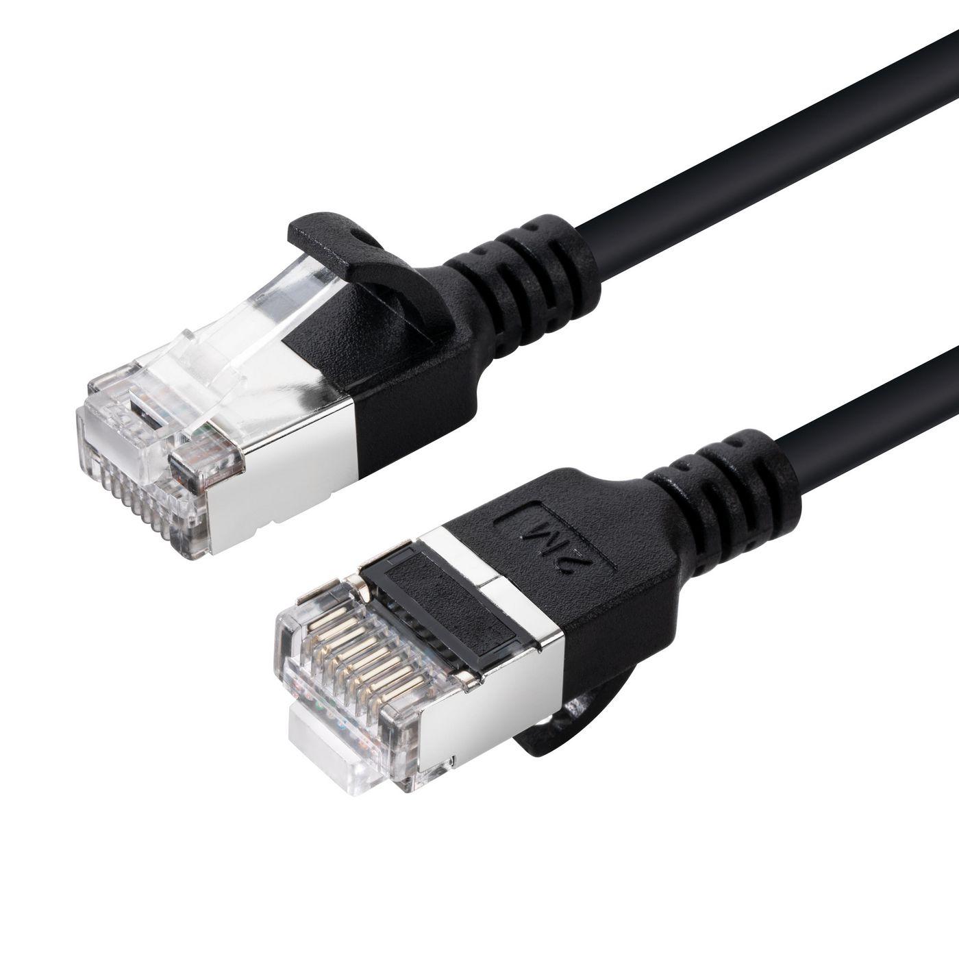 Microconnect V-FTP6A005S-SLIM cavo di rete Nero 05 m Cat6a U/FTP STP (CAT6A U-FTP Slim LSZH 0.50m - Network Cable Black - Warra
