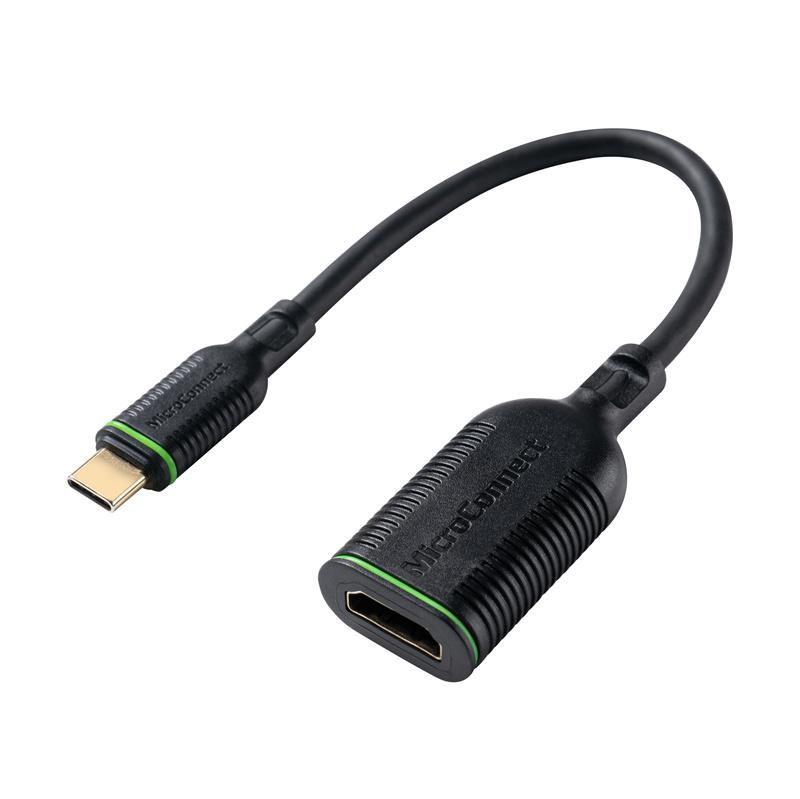 Microconnect MC-USBCHDMI-A cavo e adattatore video 02 m USB C HDMI Nero (USB-C to HDMI adapter 0.2m - Black - Warranty 300M)