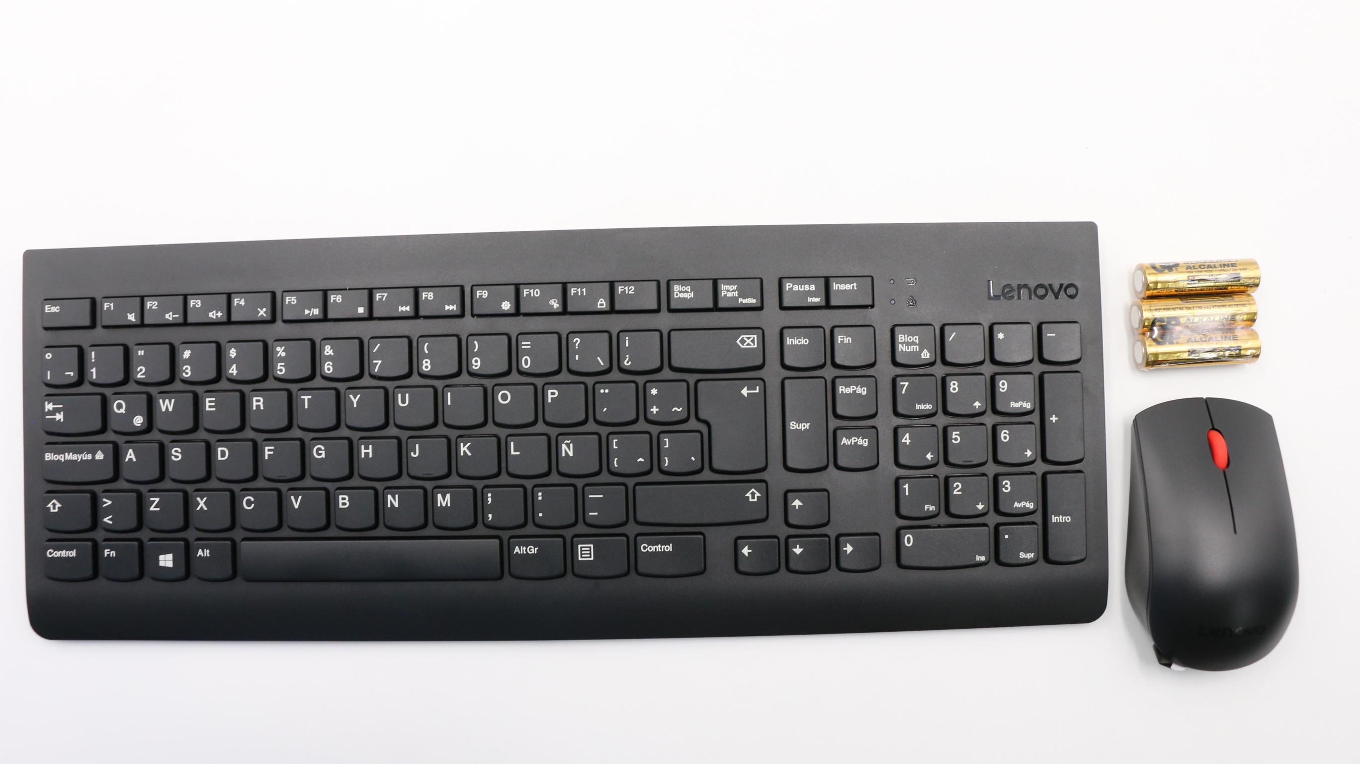 Lenovo 01AH848 tastiera Mouse incluso RF Wireless QWERTY Spagnolo Nero