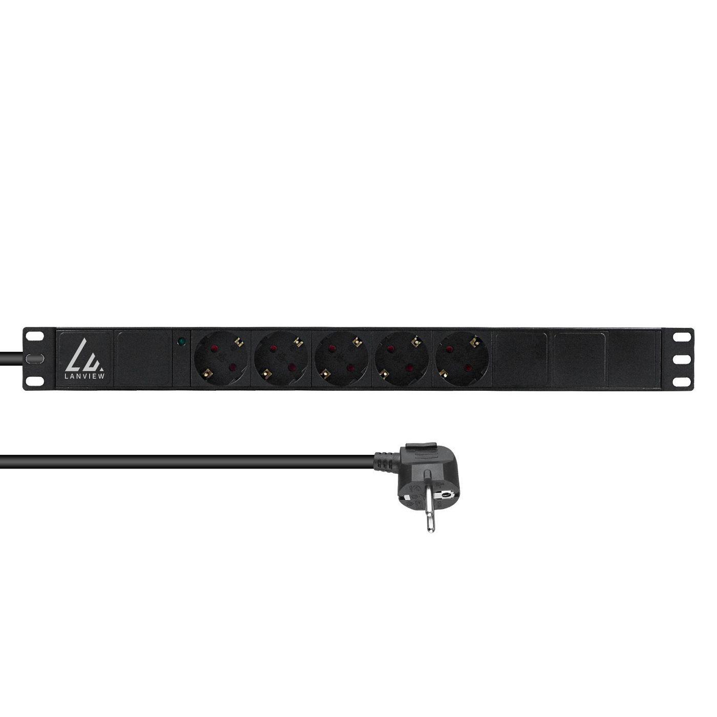 Lanview LVR-3MSCH-LIC-SCH5 non classificato (19" rack mount power strip - 1U 10A with 5 x Schuko type - F socket. - Warranty 60
