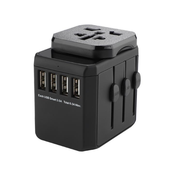 World Travel Adapter 4 USB A - ports with Universal to EU - power plug - Warranty 300M