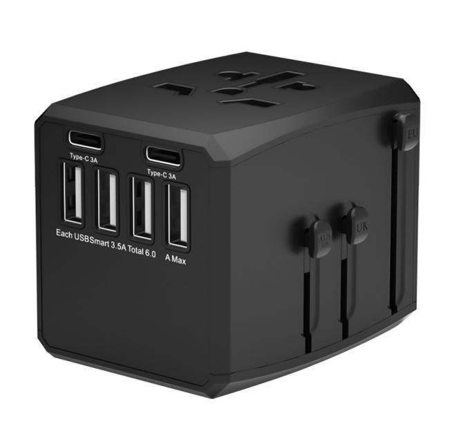 World Travel Adapter 4 USB A - and 2 USB C ports - Warranty 300M