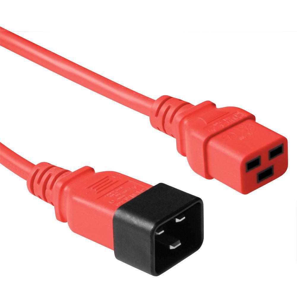 Microconnect PE2019R09 cavo di alimentazione Rosso 09 m Accoppiatore C20 Accoppiatore C19 (Red power cable C20-F to - C19M 0.9