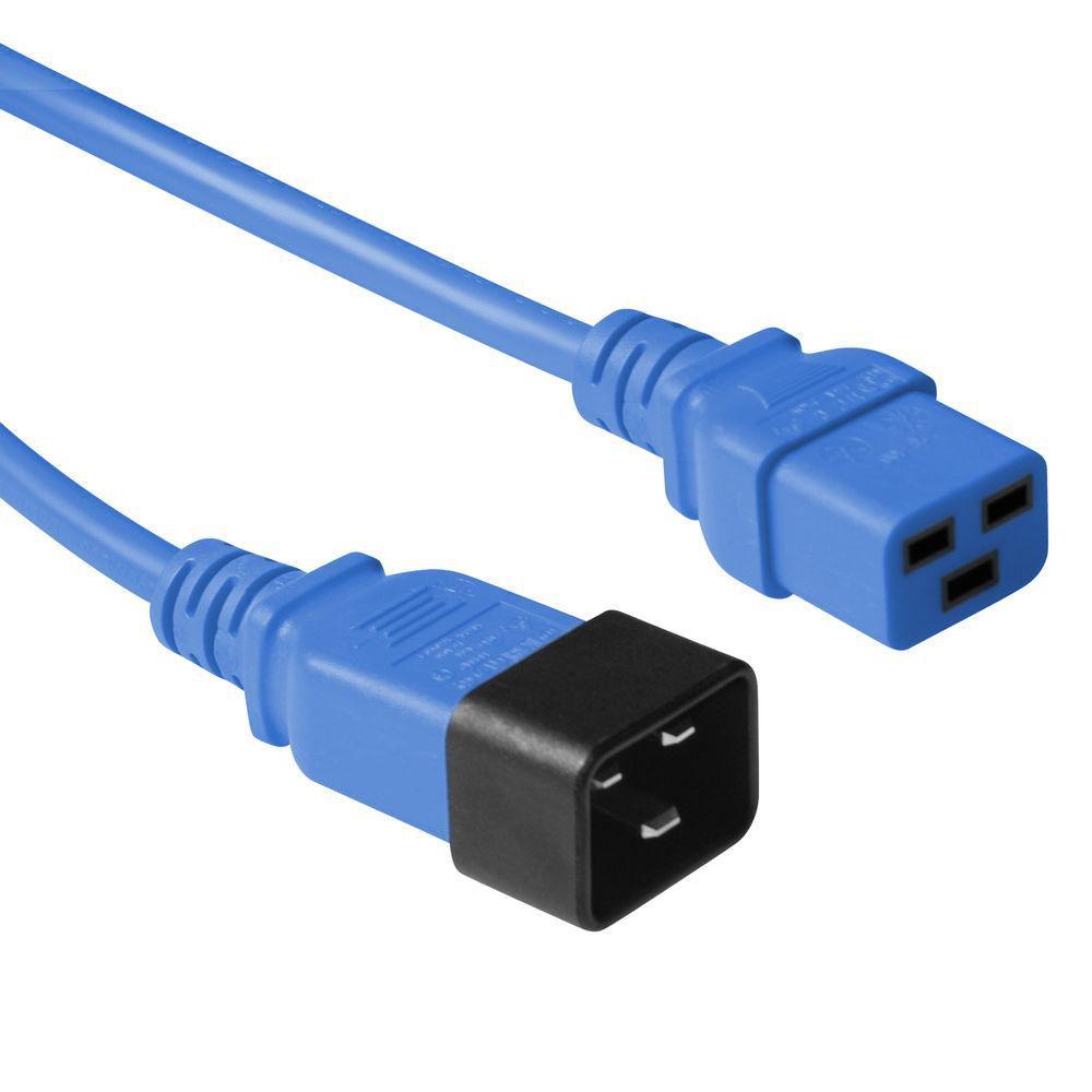 Microconnect PE2019B18 cavo di alimentazione Blu 18 m Accoppiatore C20 Accoppiatore C19 (Blue power cable C20-F to - C19M 18M -