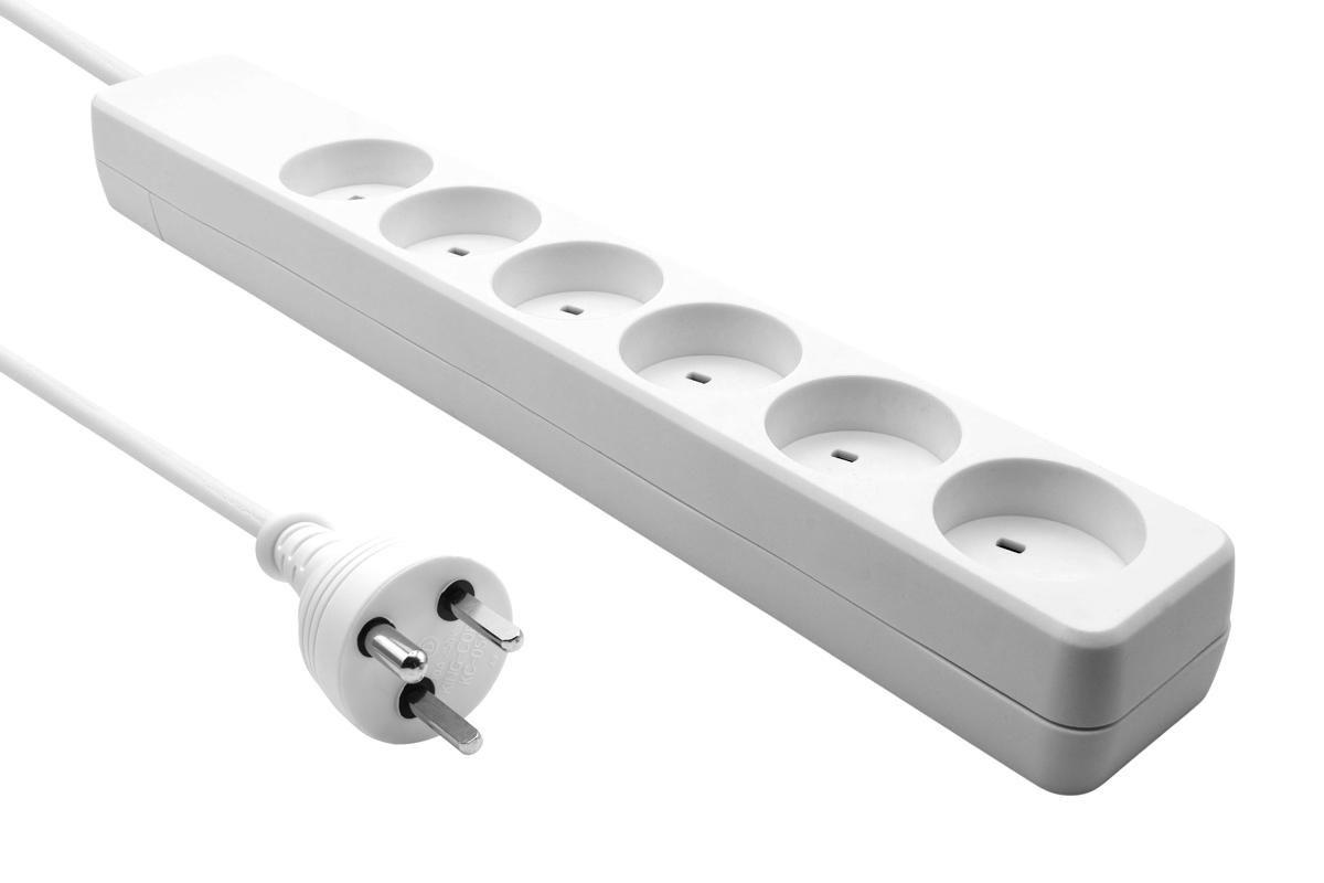 Danish IT Power Strip 6-way - 0.5M White - Warranty 360M