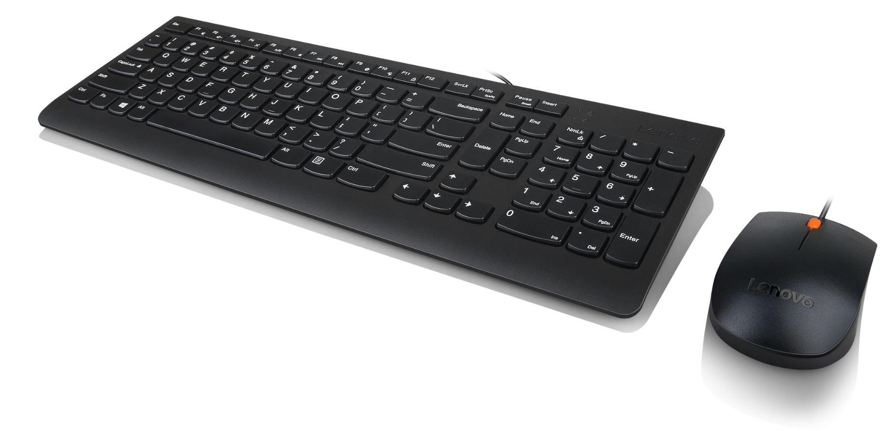 Lenovo 300 tastiera Mouse incluso USB QWERTY Inglese Nero