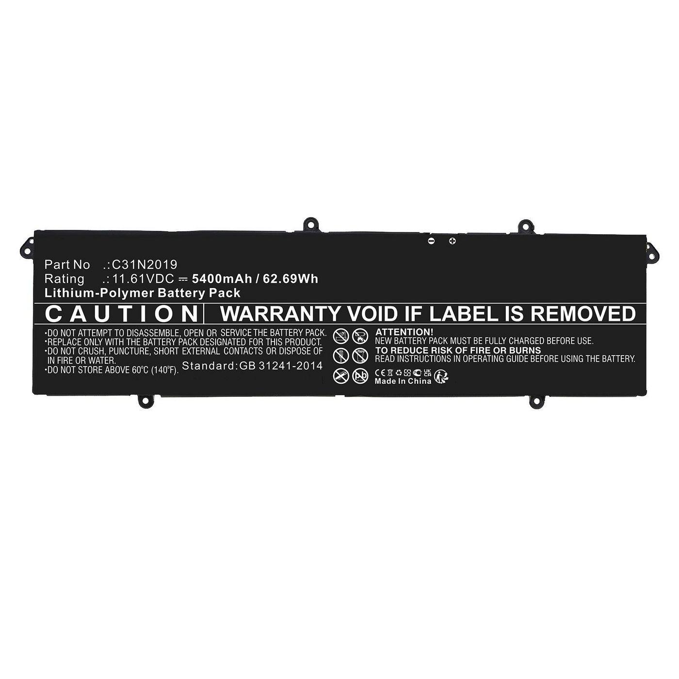 CoreParts MBXAS-BA0335 ricambio per laptop Batteria (Battery 45.51Wh Li-Polymer - 11.1V 4100mAh Black - Warranty: 12M)