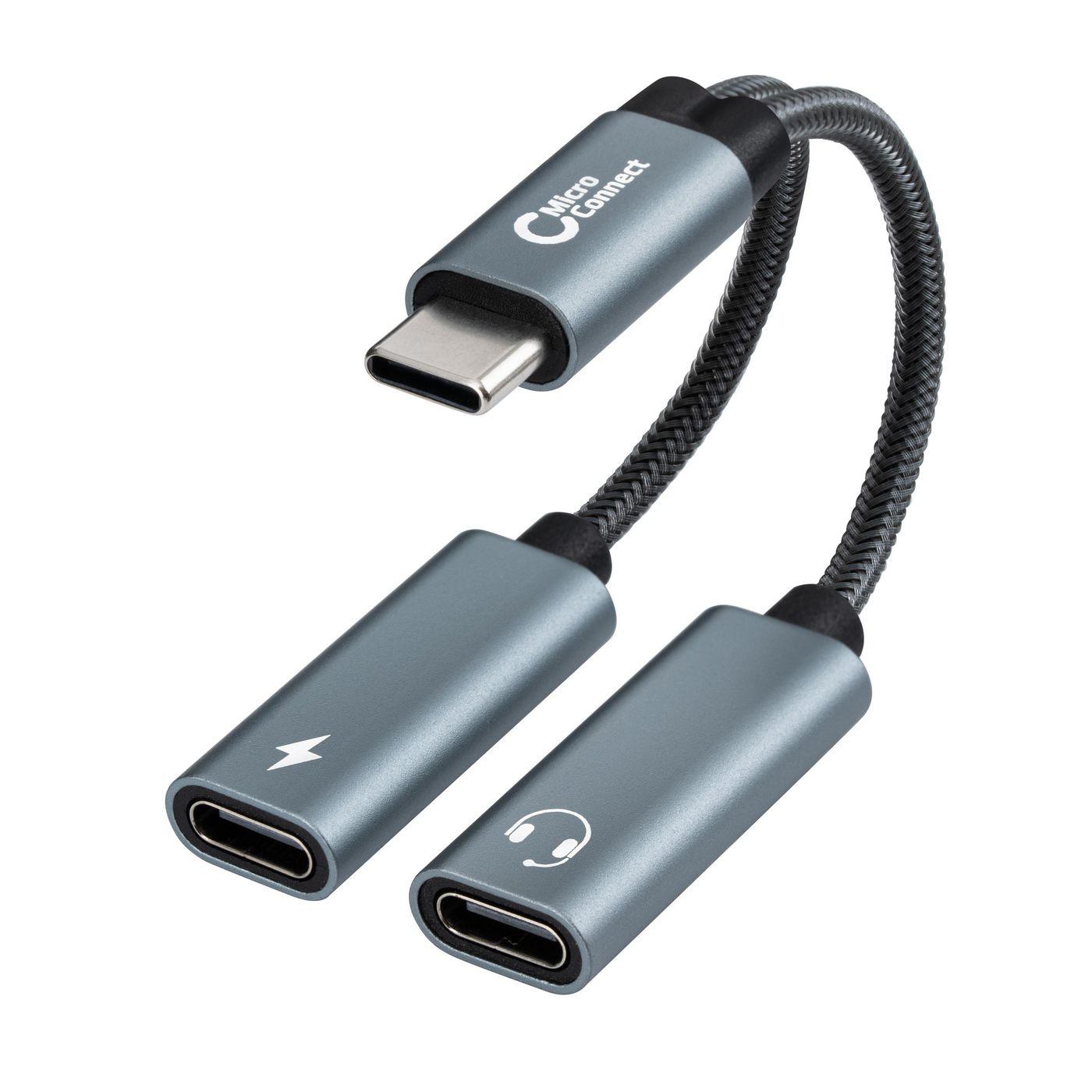 Microconnect MC-USBC-CFCF cavo USB 013 m USB 2.0 Argento (USB-C to USB-C PD and USB-C - Female Adapter Silver 13cm - Warranty 3