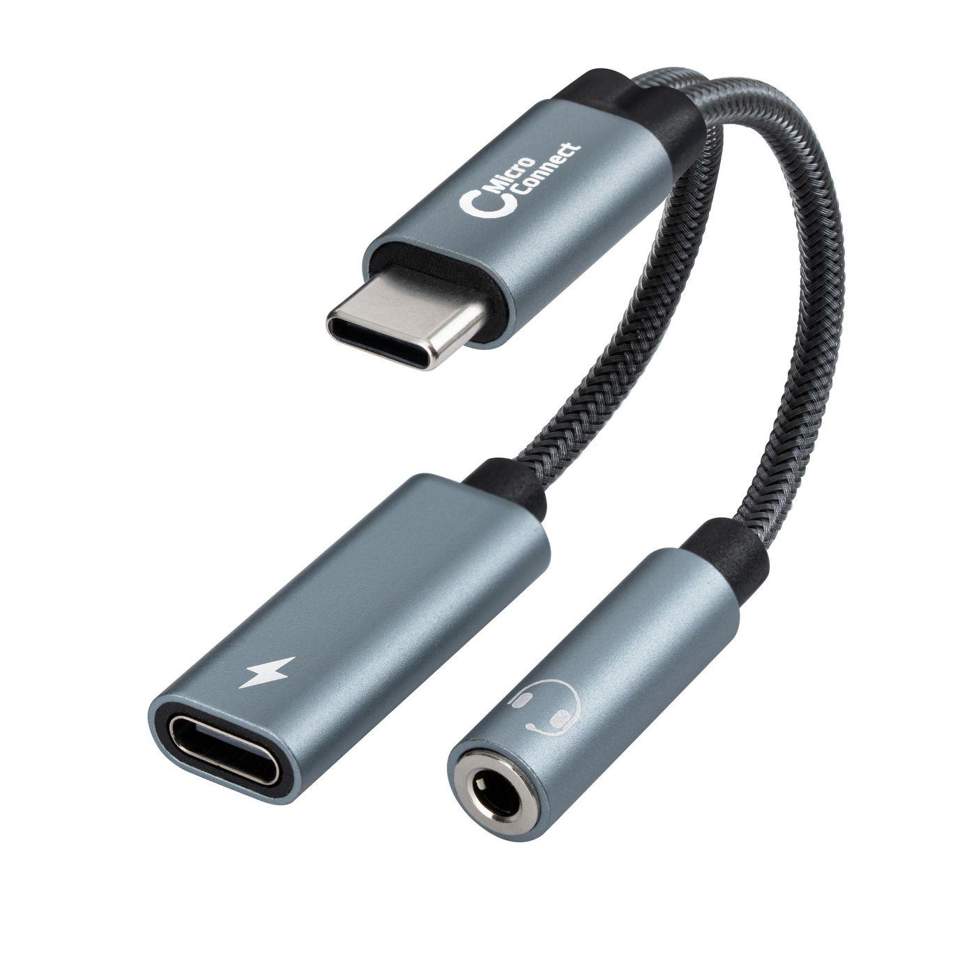 Microconnect MC-USBC-AUDIOCF cavo e adattatore video 0,13 m Argento (USB-C to USB-C PD and Audio, - Silver 13cm - Warranty: 300