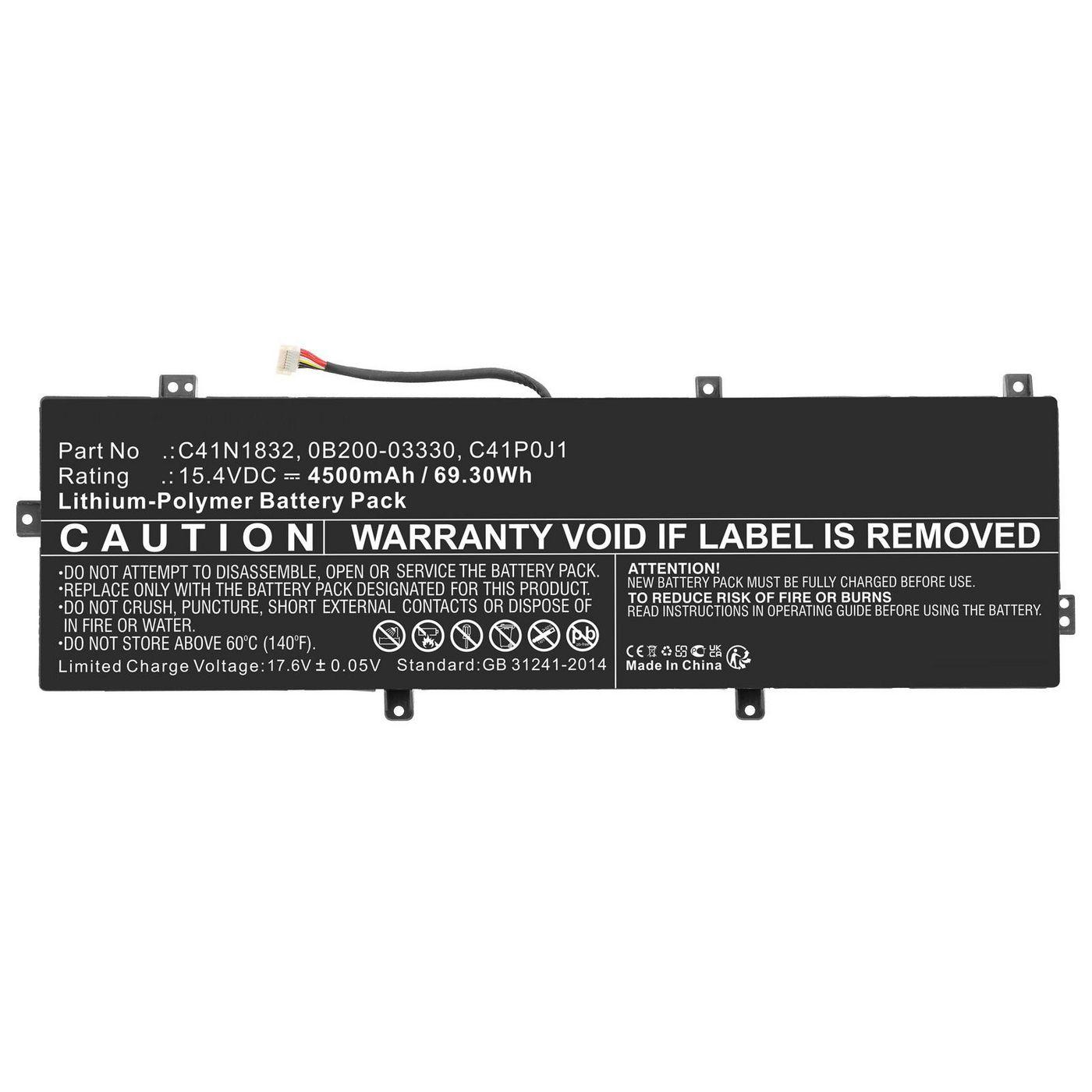 CoreParts MBXAS-BA0339 ricambio per laptop (Battery 69.30Wh Li-Polymer - 15.4V 4500mAh Black for Asus - Notebook Battery for As
