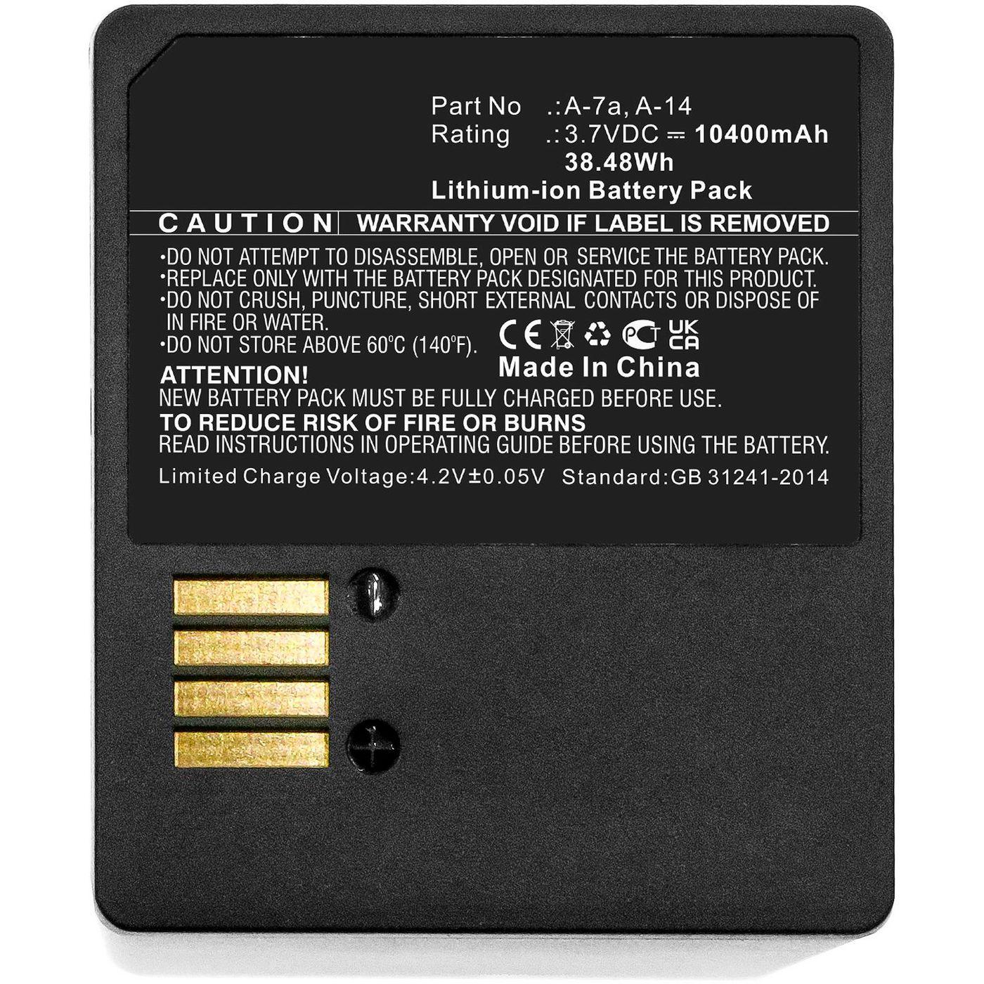 CoreParts MBXHSC-BA017 batteria per uso domestico (Battery 38.48Wh Li-ion 3.7V - 10400mAh, White - Warranty: 12M)
