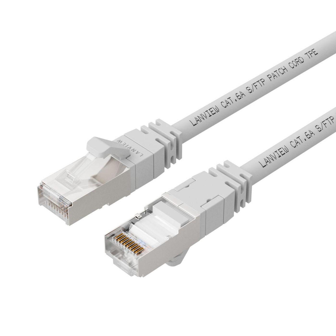 Lanview LV-SFTP6A005W cavo di rete Bianco 05 m S/FTP S-STP (CAT6A S/FTP 05m White LSZH - HIGH-FLEX - Warranty 300M)