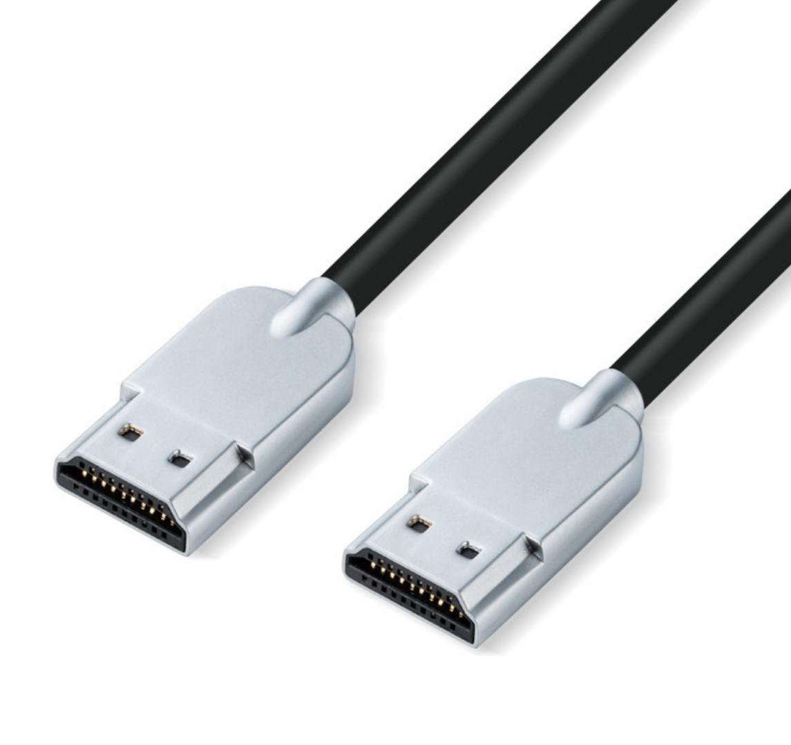 Microconnect HDMISUPERSLIM2M cavo HDMI 2 m HDMI tipo A Standard Nero Metallico (4K HDMI Cable Super Slim 2m - Warranty 300M)