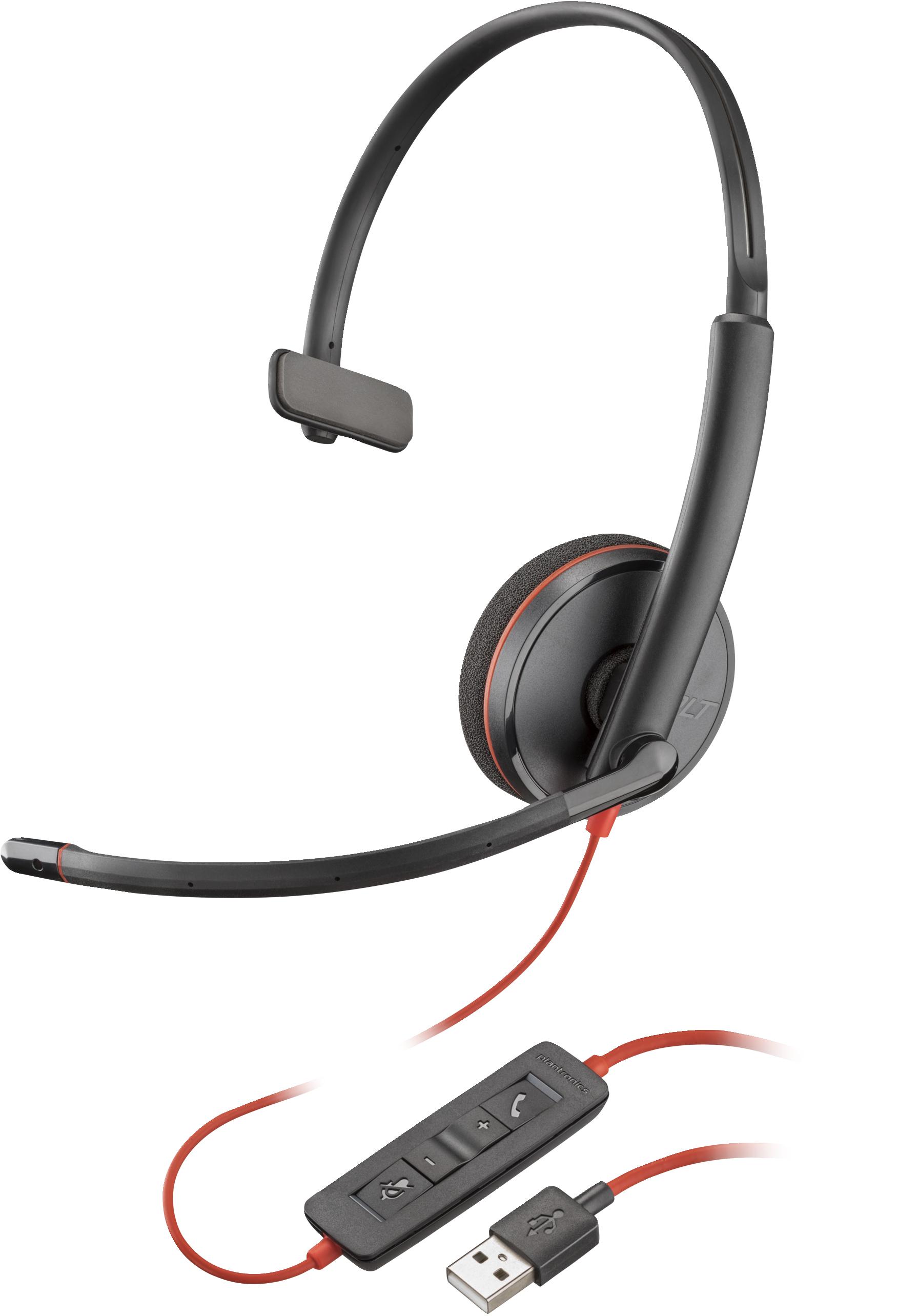 POLY Cuffie monoaurali Blackwire 3210 con connettore USB-A