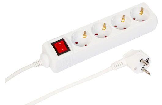 4-way Schuko Power Strip -...