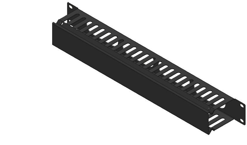 Lanview RAO400BL-24 porta accessori (1U 19 SLIDING COVER CABLE - MANAGEMENT PANEL BLACK WITH - 24 CABLE OUTPUTS - Warranty 60M)