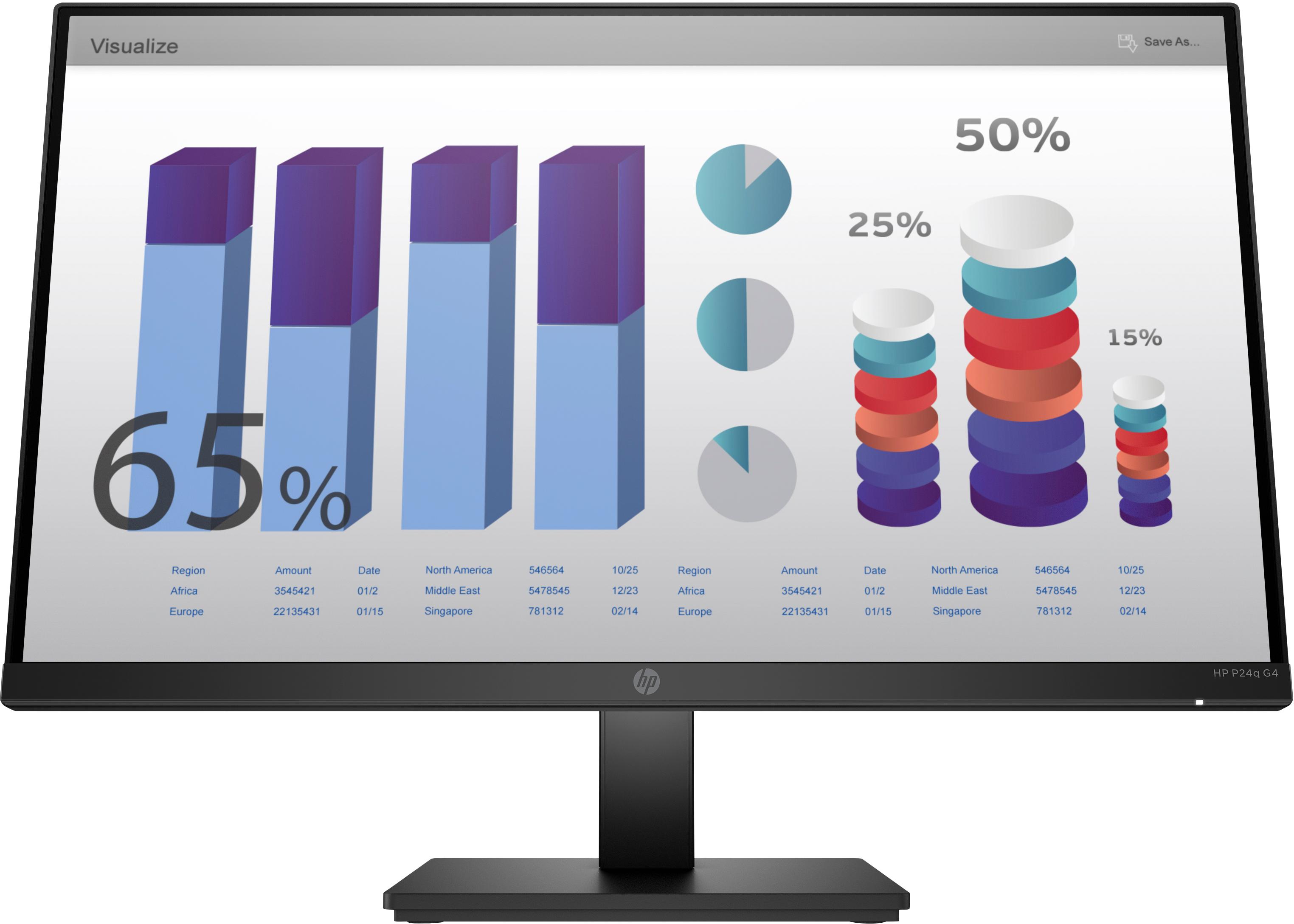 HP P24q G4 Monitor PC 605 cm (23.8") 2560 x 1440 Pixel Quad HD LED Nero