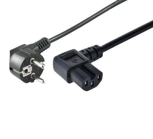 Microconnect MC-JT008/HT3W-H05VV-F-3.0 non classificato (Power Cord CEE 7/7 - Angled - C15 3m black Power Cord - Schuko Angled
