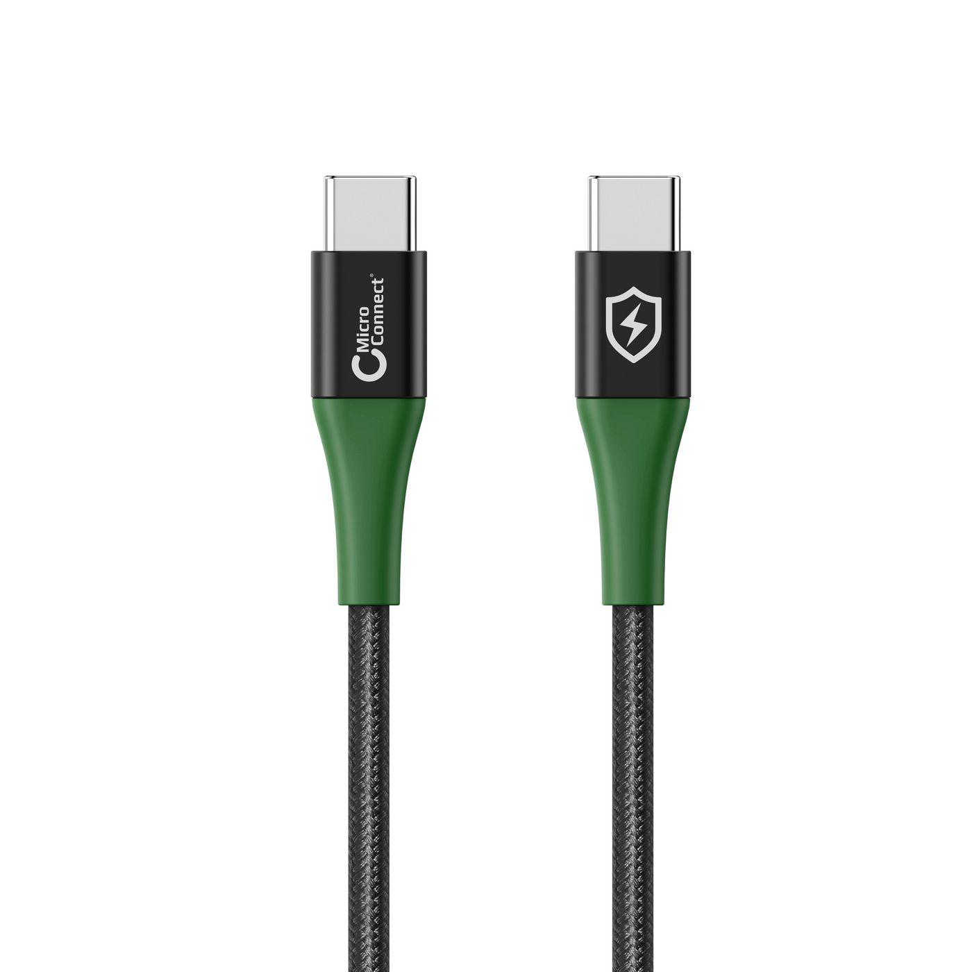 Microconnect MC-SMART USB-C-C-02 cavo USB USB 2.0 2 m USB C Nero Verde (Smart Charge USB-C to USB-C - Cable 2m Black/Green Smar