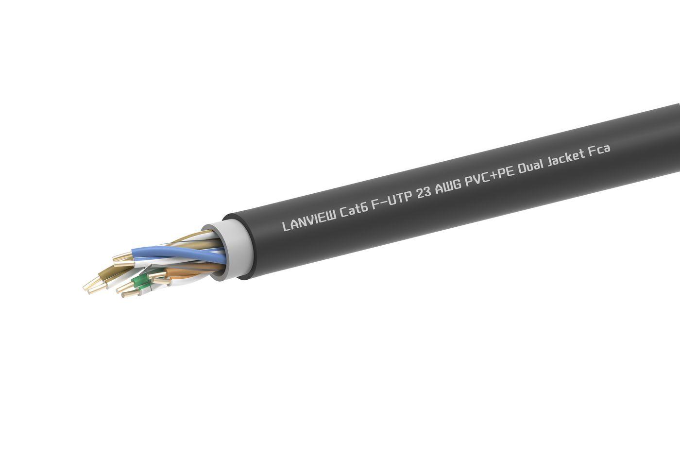 Lanview LVN-CAT6PE-2FUTP-305M cavo di rete (CAT6 F/UTP PVC+PE Dual Jacket - solid cable 305m - Warranty: 60M)